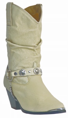 Dingo DI526 for $79.99 Ladies Olivia Collection Slouch Boot with Tan Pigskin w/ Ankle Chain Foot and a Fashion Toe